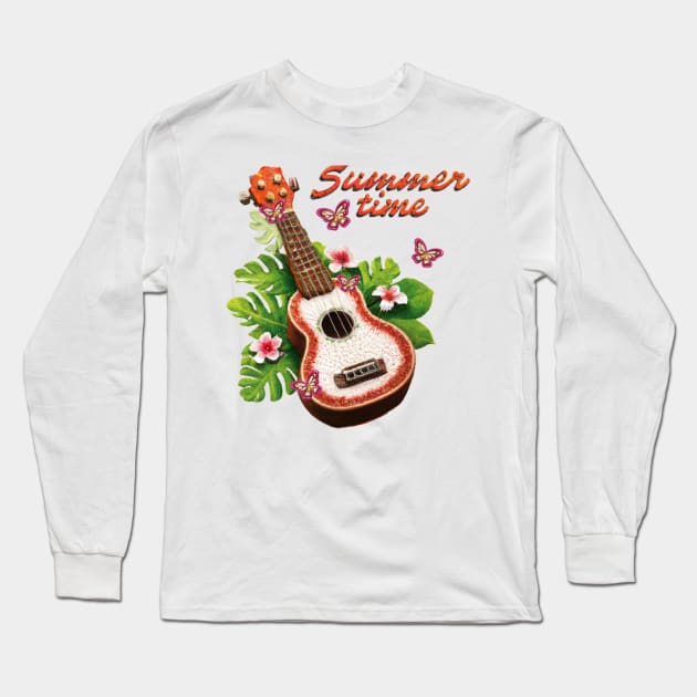 Summer Time Ukulele Long Sleeve T-Shirt by soulfulprintss8